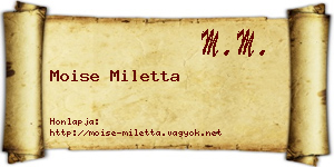 Moise Miletta névjegykártya